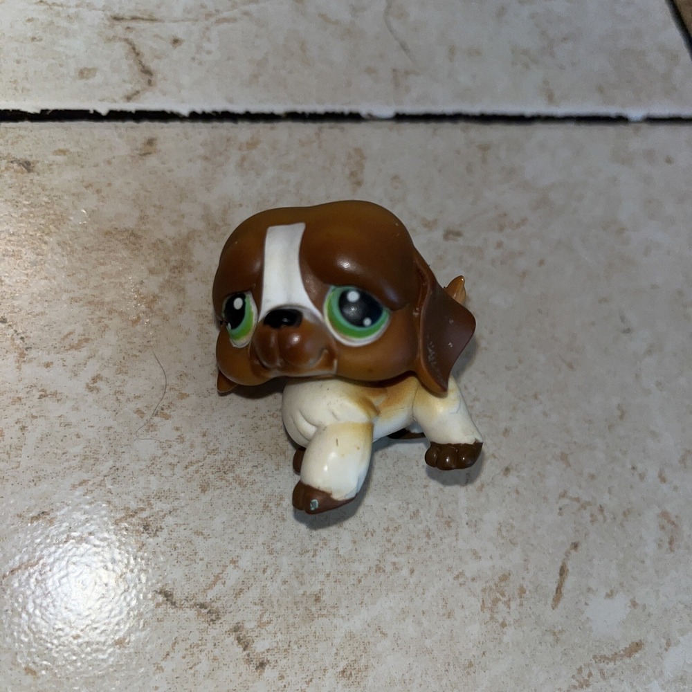 Littlest Pet Shop Brown ST BERNARD #335 Green Dot Eyes 2006